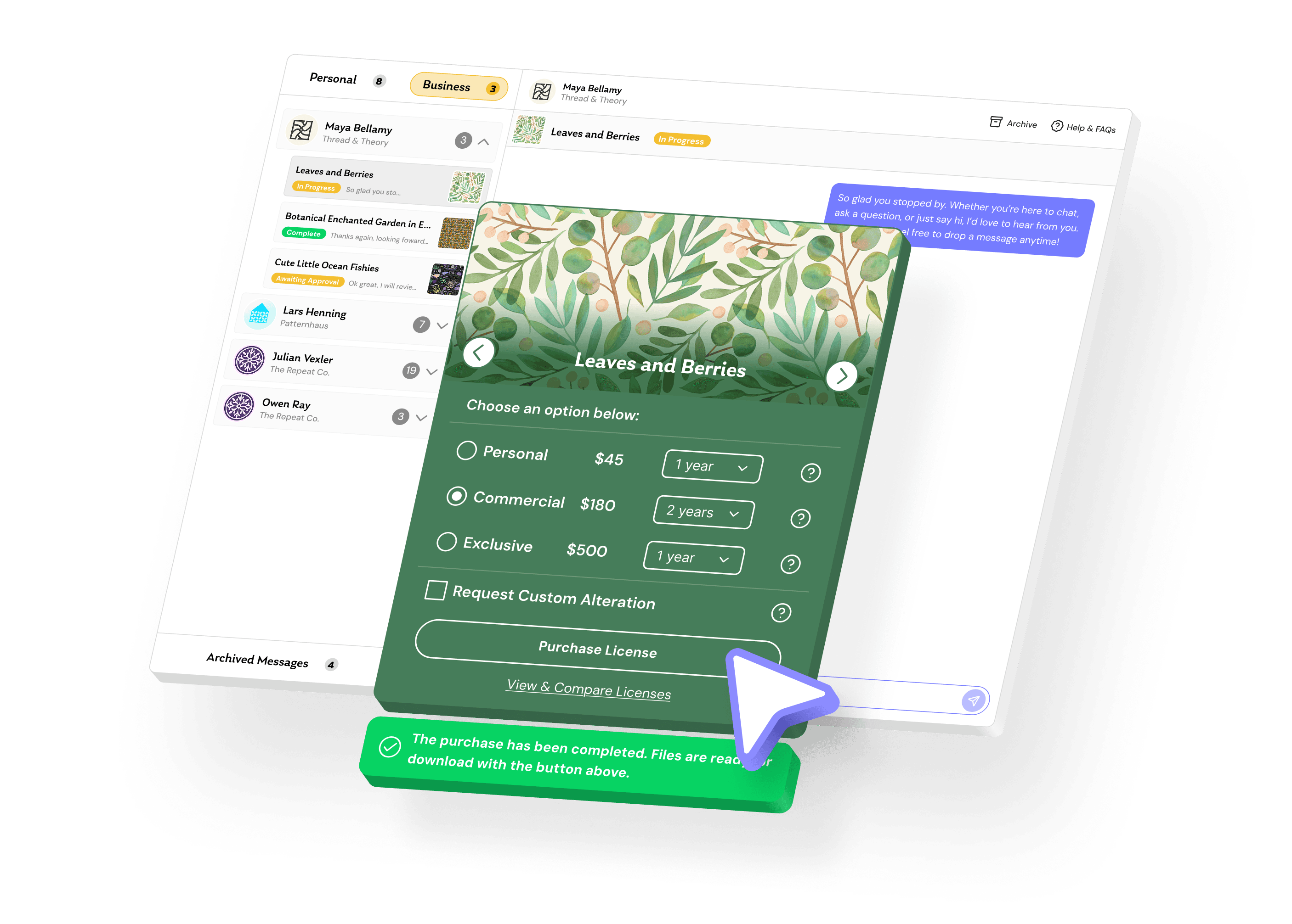 Licensing interface preview