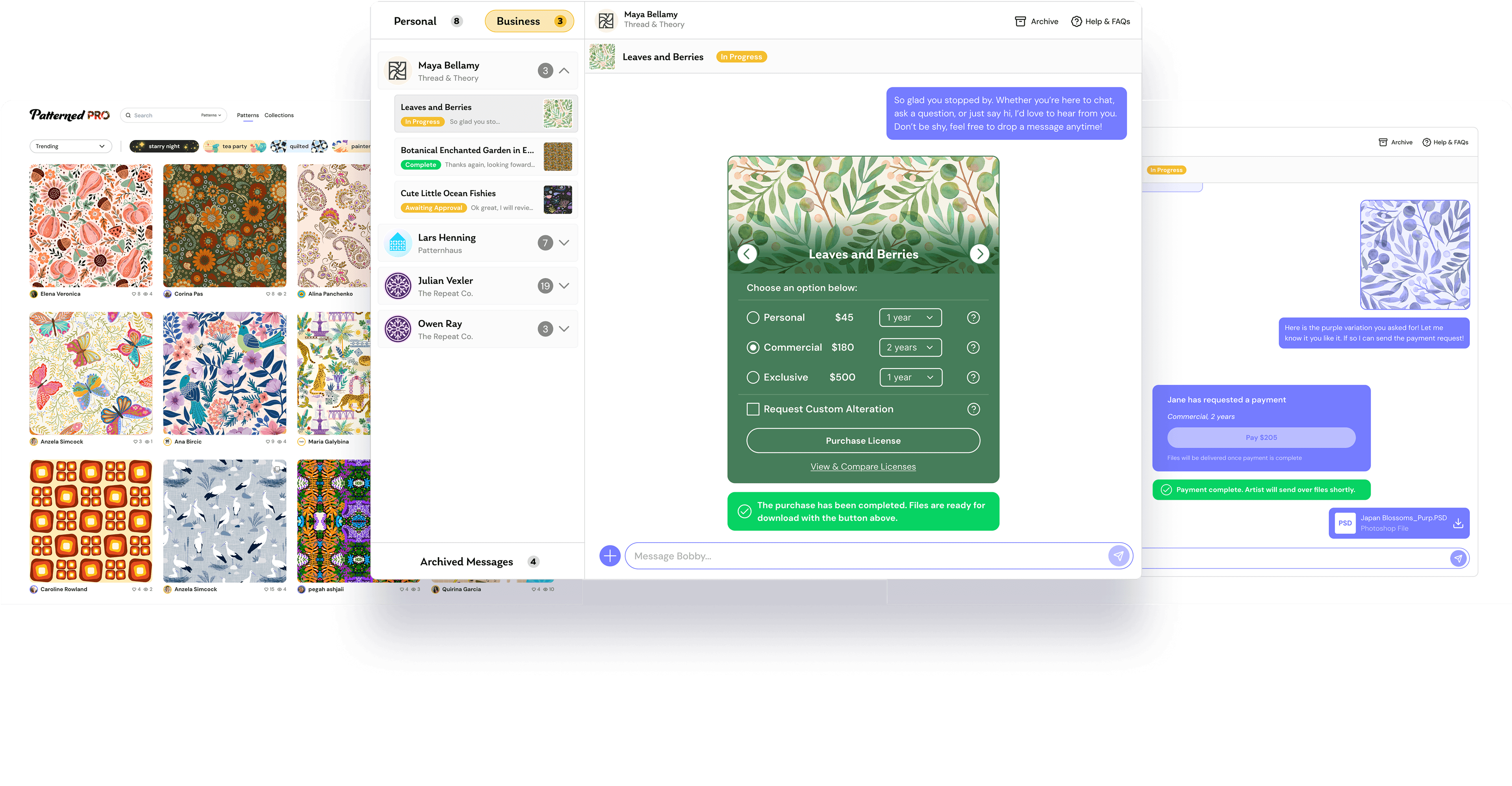 Licensing UI for Patterned