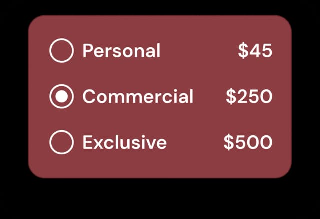 License Types interface
